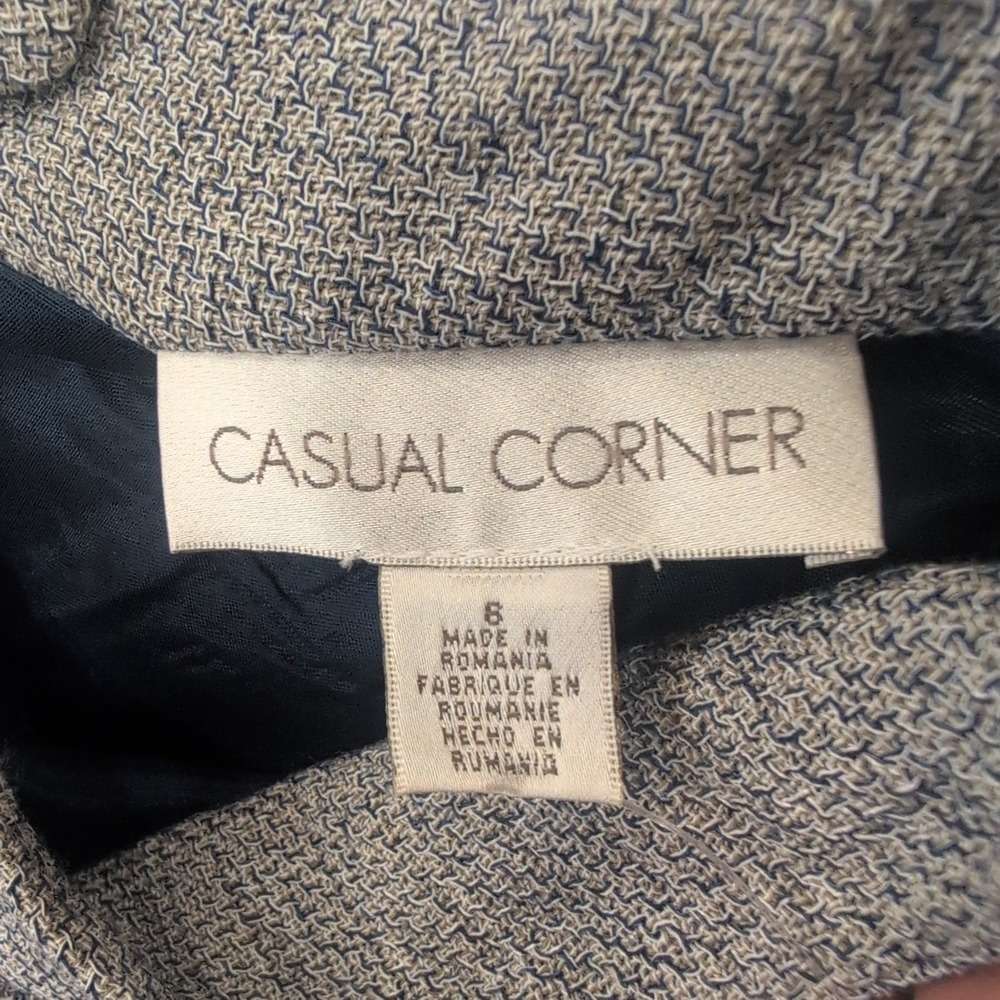 Casual‎ Corner Womens Skirt Size 8 Blue White Textured Knee Length Pencil Skirt - Picture 3 of 5